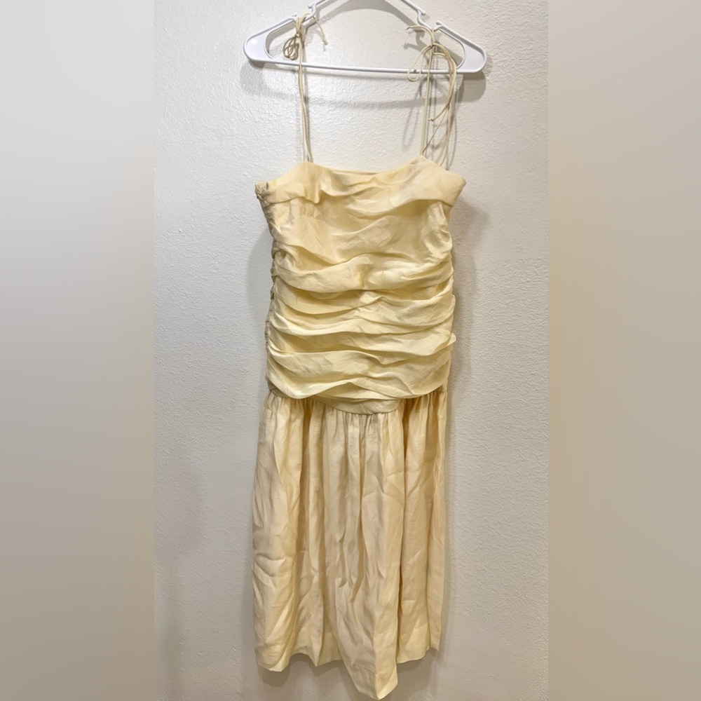 Zara ZW‎ Collection Drape Midi Yellow Dress Size L - Picture 2 of 15